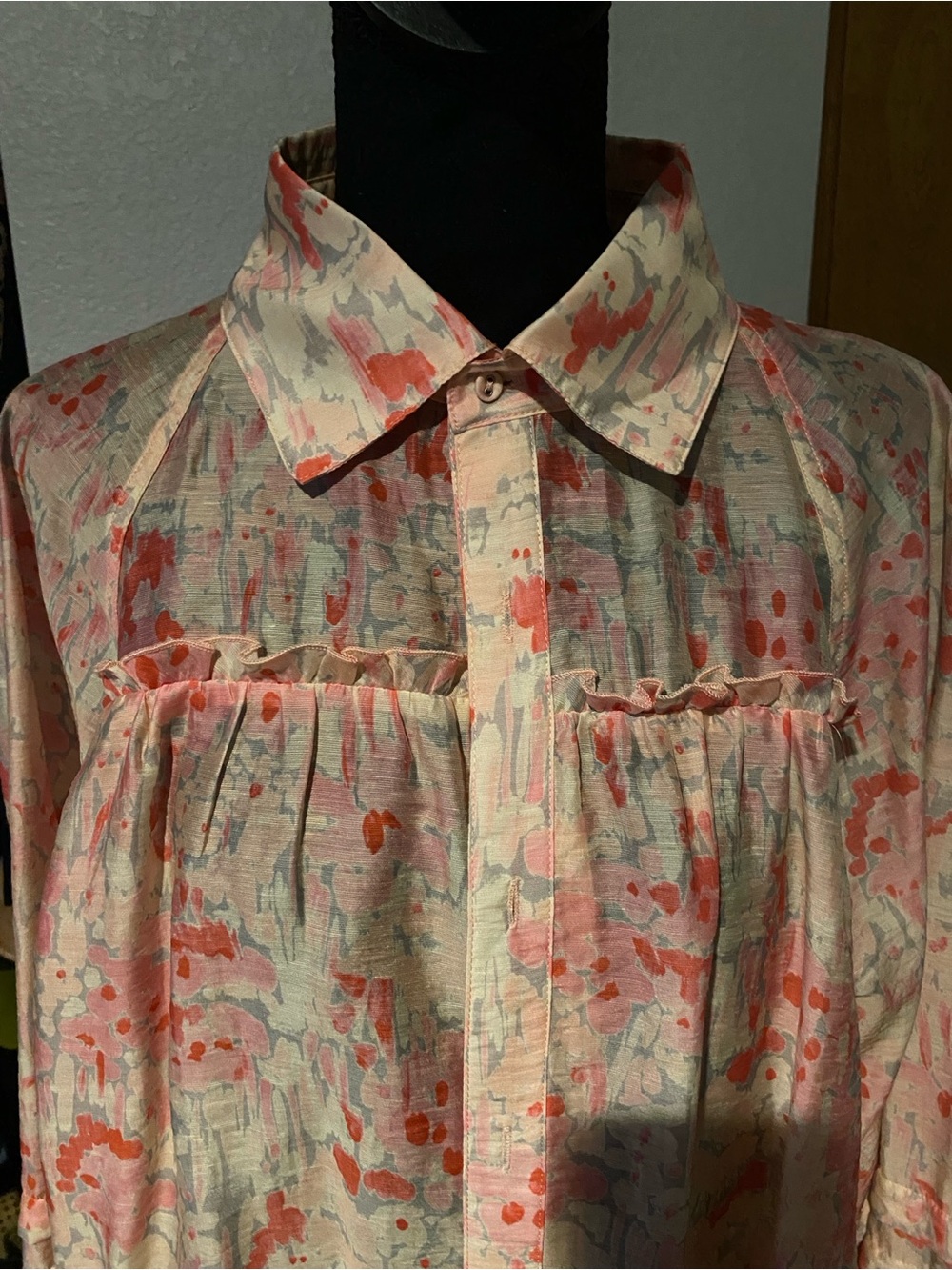 Aureta Floral Pink & Cream Top New